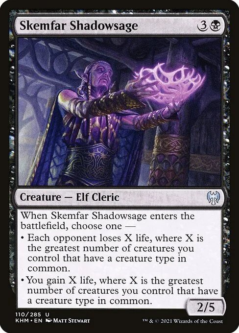 Skemfar Shadowsage, carta Magic di tipo Creature — Elf Cleric illustrata da Matt Stewart