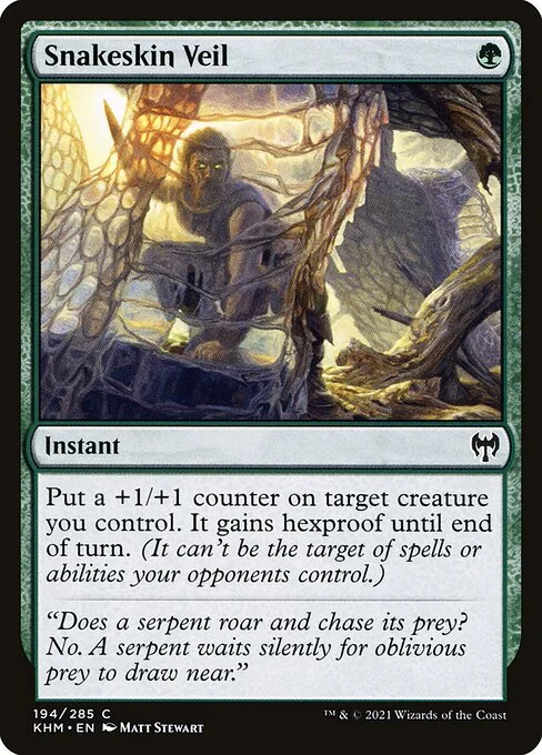 Snakeskin Veil, carta Magic di tipo Instant illustrata da Matt Stewart