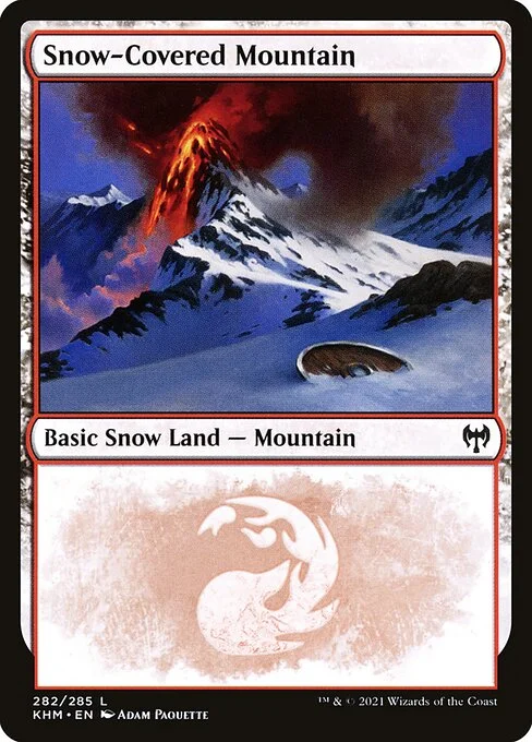 Snow-Covered Mountain, carta Magic di tipo Basic Snow Land — Mountain illustrata da Adam Paquette