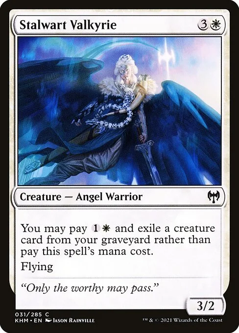 Stalwart Valkyrie, carta Magic di tipo Creature — Angel Warrior illustrata da Jason Rainville