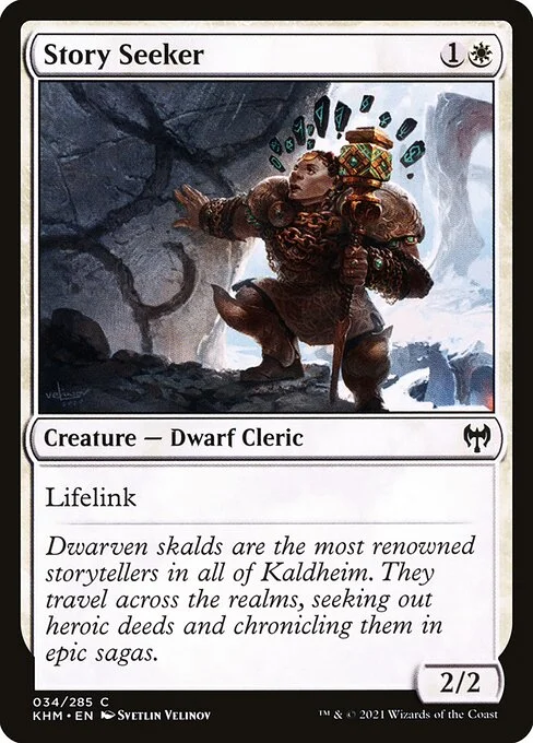 Story Seeker, carta Magic di tipo Creature — Dwarf Cleric illustrata da Svetlin Velinov