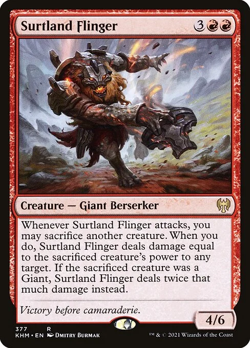 Surtland Flinger, carta Magic di tipo Creature — Giant Berserker illustrata da Dmitry Burmak