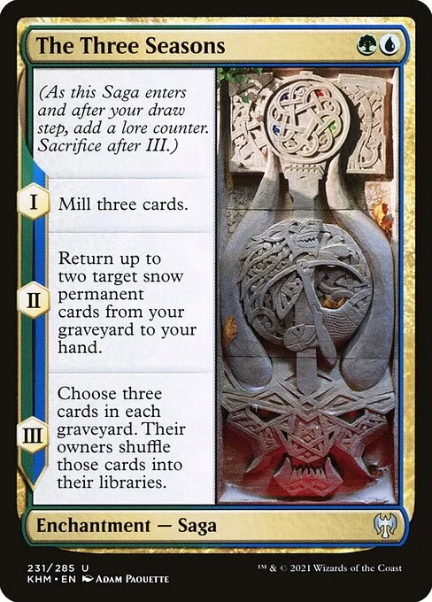 The Three Seasons, carta Magic di tipo Enchantment — Saga illustrata da Adam Paquette