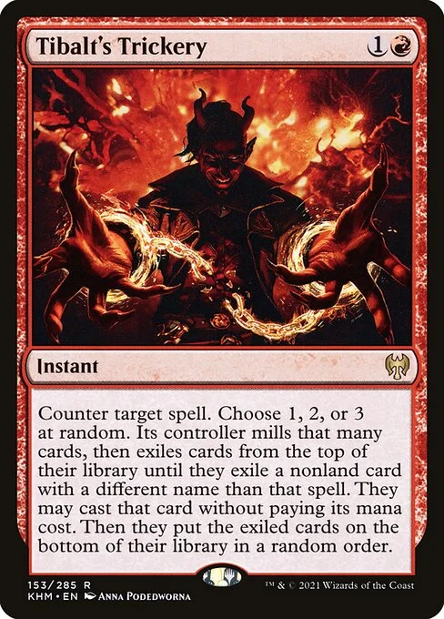 Tibalt's Trickery, carta Magic di tipo Instant illustrata da Anna Podedworna