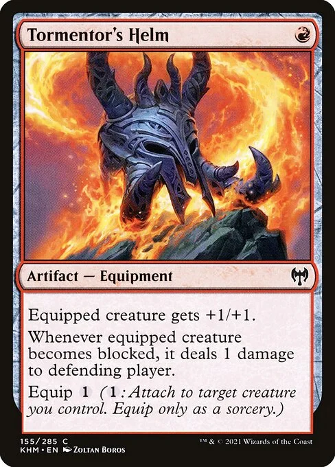 Tormentor's Helm, carta Magic di tipo Artifact — Equipment illustrata da Zoltan Boros
