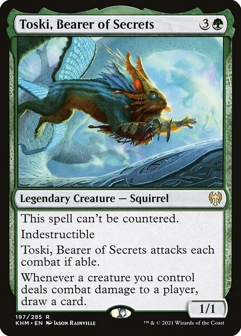 Toski, Bearer of Secrets, carta Magic di tipo Legendary Creature — Squirrel illustrata da Jason Rainville