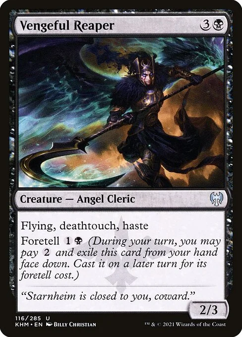 Vengeful Reaper, carta Magic di tipo Creature — Angel Cleric illustrata da Billy Christian
