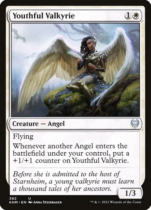 Youthful Valkyrie, carta Magic di tipo Creature — Angel illustrata da Anna Steinbauer