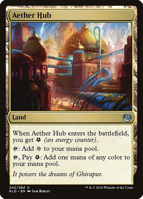 Aether Hub, carta Magic di tipo Land illustrata da Sam Burley