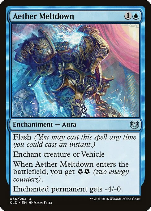 Aether Meltdown, carta Magic di tipo Enchantment — Aura illustrata da Jason Felix