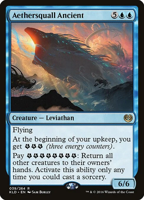 Aethersquall Ancient, carta Magic di tipo Creature — Leviathan illustrata da Sam Burley