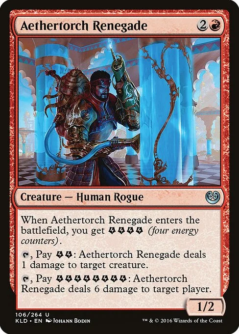 Aethertorch Renegade, carta Magic di tipo Creature — Human Rogue illustrata da Johann Bodin