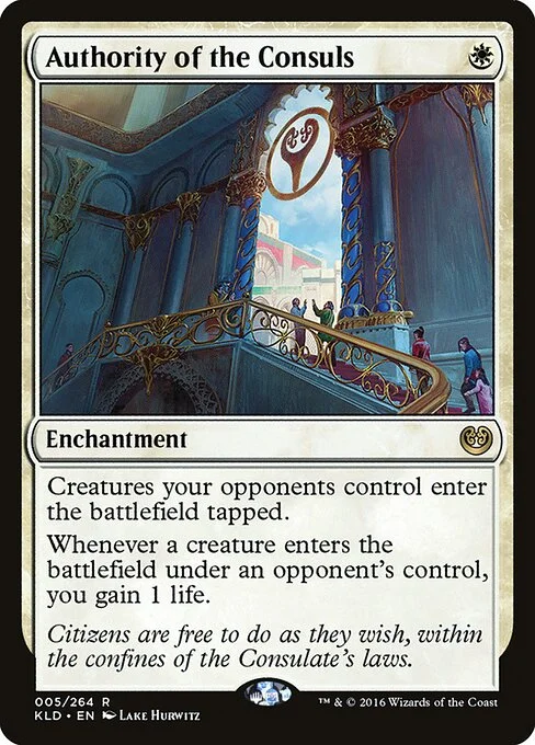 Authority of the Consuls, carta Magic di tipo Enchantment illustrata da Lake Hurwitz