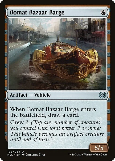 Bomat Bazaar Barge, carta Magic di tipo Artifact — Vehicle illustrata da Christine Choi