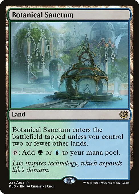 Botanical Sanctum, carta Magic di tipo Land illustrata da Christine Choi