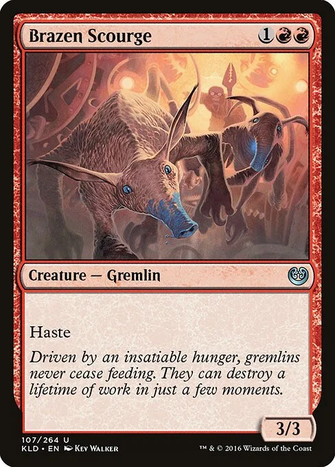 Brazen Scourge, carta Magic di tipo Creature — Gremlin illustrata da Kev Walker