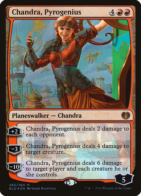 Chandra, Pyrogenius, carta Magic di tipo Legendary Planeswalker — Chandra illustrata da Jason Rainville