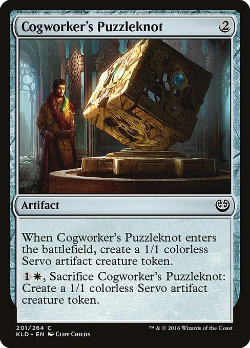 Cogworker's Puzzleknot, carta Magic di tipo Artifact illustrata da Cliff Childs