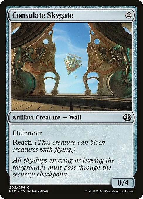 Consulate Skygate, carta Magic di tipo Artifact Creature — Wall illustrata da John Avon