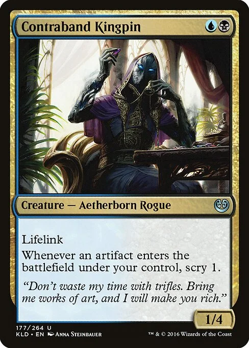 Contraband Kingpin, carta Magic di tipo Creature — Aetherborn Rogue illustrata da Anna Steinbauer