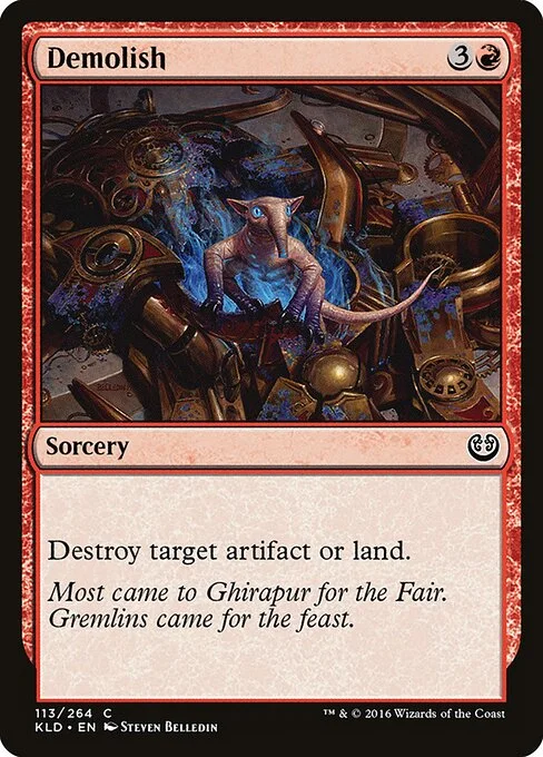 Demolish, carta Magic di tipo Sorcery illustrata da Steven Belledin