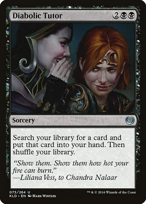 Diabolic Tutor, carta Magic di tipo Sorcery illustrata da Mark Winters