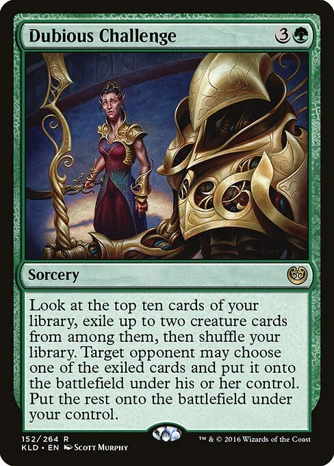 Dubious Challenge, carta Magic di tipo Sorcery illustrata da Scott Murphy