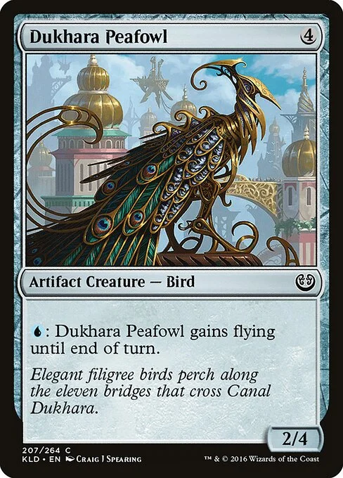 Dukhara Peafowl, carta Magic di tipo Artifact Creature — Bird illustrata da Craig J Spearing