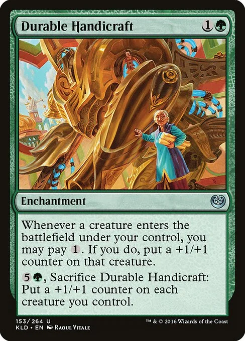 Durable Handicraft, carta Magic di tipo Enchantment illustrata da Raoul Vitale
