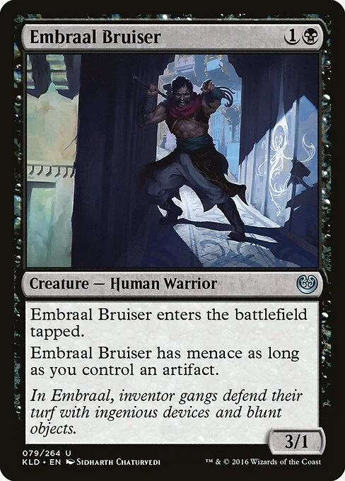 Embraal Bruiser, carta Magic di tipo Creature — Human Warrior illustrata da Sidharth Chaturvedi