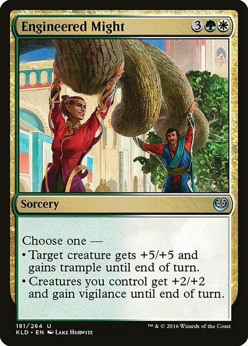Engineered Might, carta Magic di tipo Sorcery illustrata da Lake Hurwitz