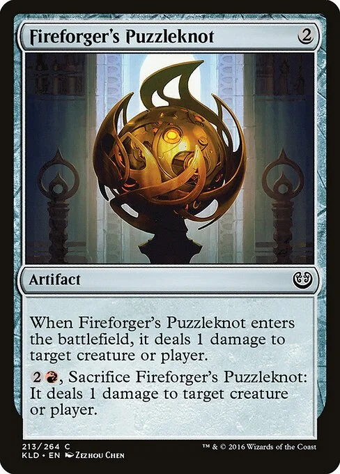 Fireforger's Puzzleknot, carta Magic di tipo Artifact illustrata da Zezhou Chen