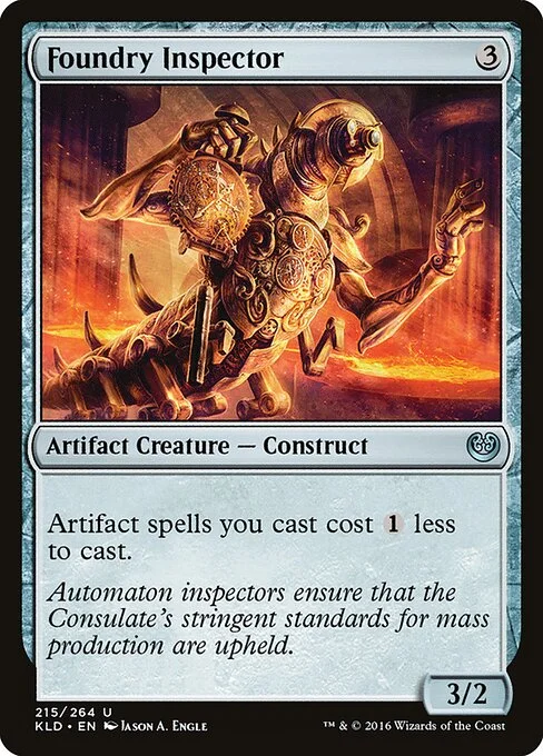 Foundry Inspector, carta Magic di tipo Artifact Creature — Construct illustrata da Jason A. Engle