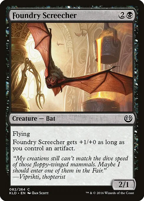 Foundry Screecher, carta Magic di tipo Creature — Bat illustrata da Dan Murayama Scott
