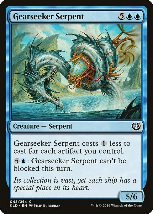 Gearseeker Serpent, carta Magic di tipo Creature — Serpent illustrata da Filip Burburan