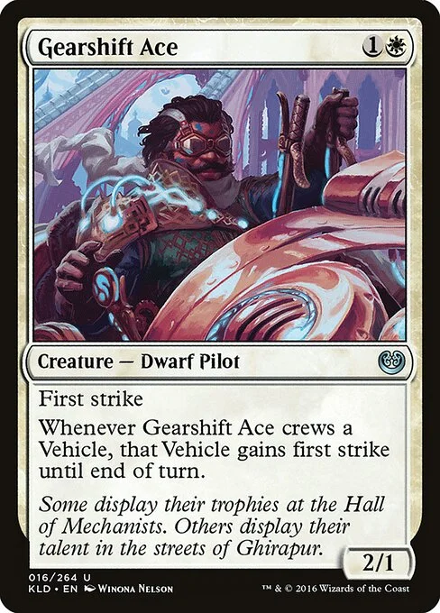 Gearshift Ace, carta Magic di tipo Creature — Dwarf Pilot illustrata da Winona Nelson