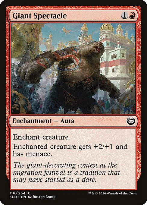 Giant Spectacle, carta Magic di tipo Enchantment — Aura illustrata da Johann Bodin