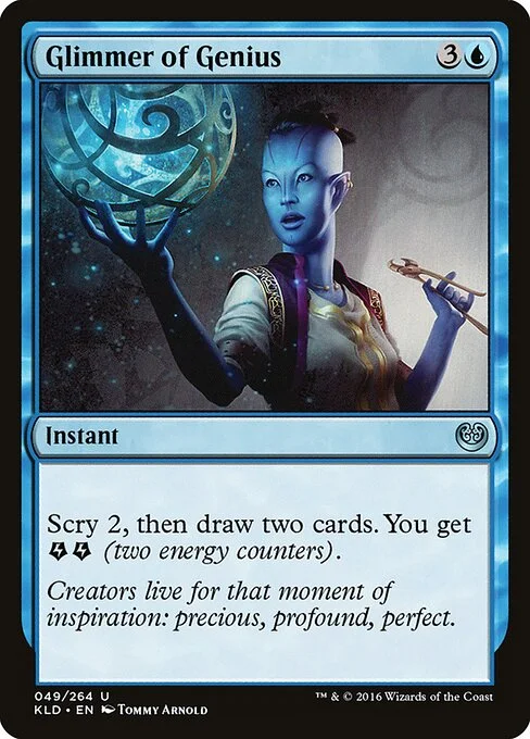 Glimmer of Genius, carta Magic di tipo Instant illustrata da Tommy Arnold