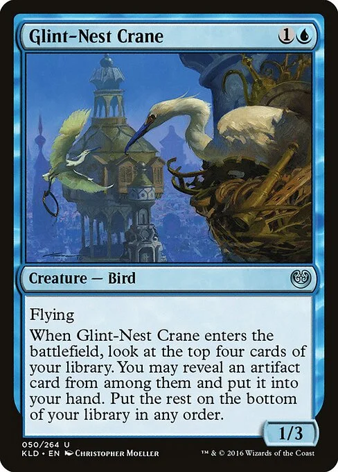 Glint-Nest Crane, carta Magic di tipo Creature — Bird illustrata da Christopher Moeller