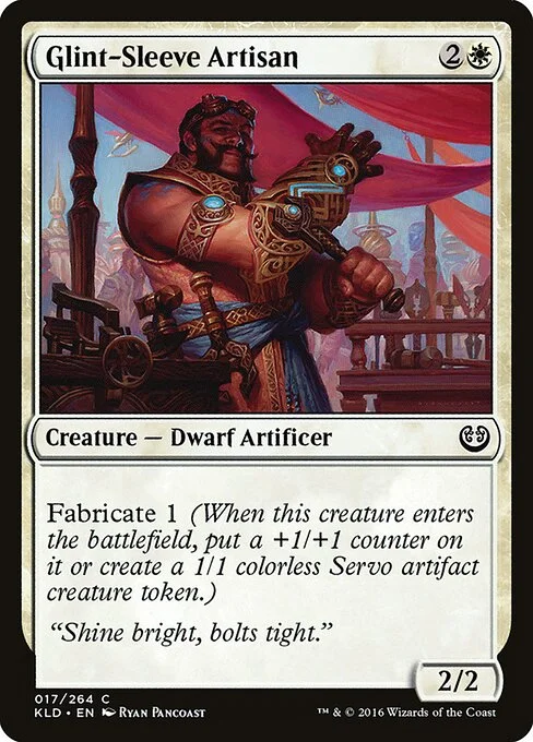 Glint-Sleeve Artisan, carta Magic di tipo Creature — Dwarf Artificer illustrata da Ryan Pancoast
