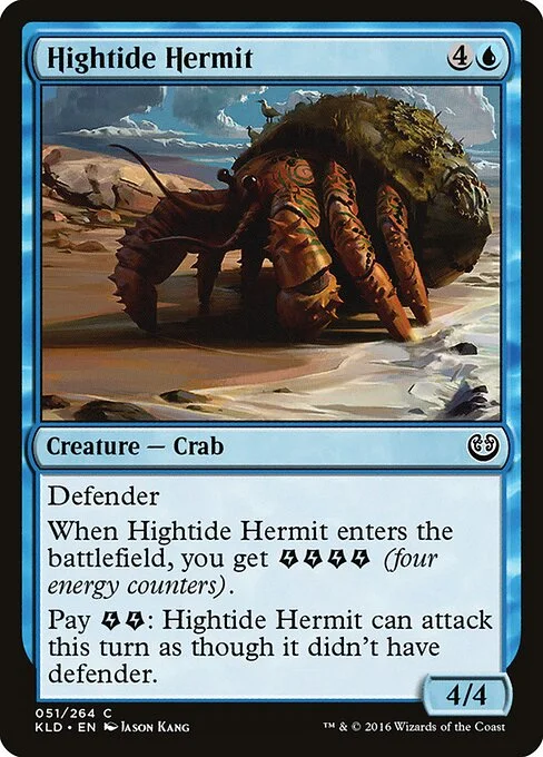 Hightide Hermit, carta Magic di tipo Creature — Crab illustrata da Jason Kang