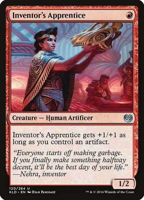 Inventor's Apprentice, carta Magic di tipo Creature — Human Artificer illustrata da Ryan Pancoast