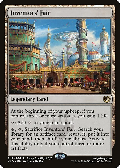 Inventors' Fair, carta Magic di tipo Legendary Land illustrata da Jonas De Ro