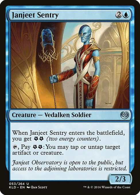 Janjeet Sentry, carta Magic di tipo Creature — Vedalken Soldier illustrata da Dan Murayama Scott