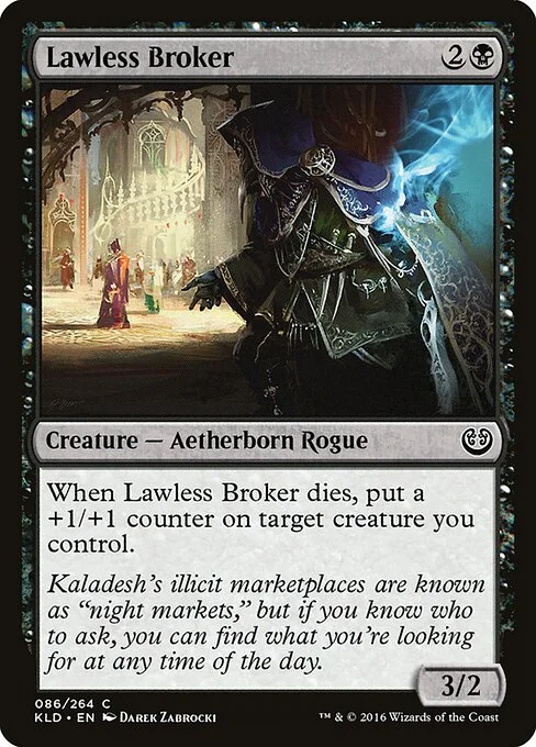 Lawless Broker, carta Magic di tipo Creature — Aetherborn Rogue illustrata da Darek Zabrocki