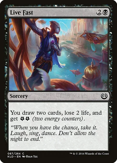Live Fast, carta Magic di tipo Sorcery illustrata da Ryan Yee