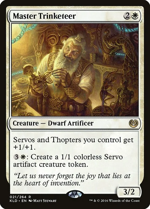 Master Trinketeer, carta Magic di tipo Creature — Dwarf Artificer illustrata da Matt Stewart