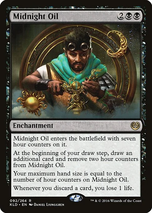 Midnight Oil, carta Magic di tipo Enchantment illustrata da Daniel Ljunggren