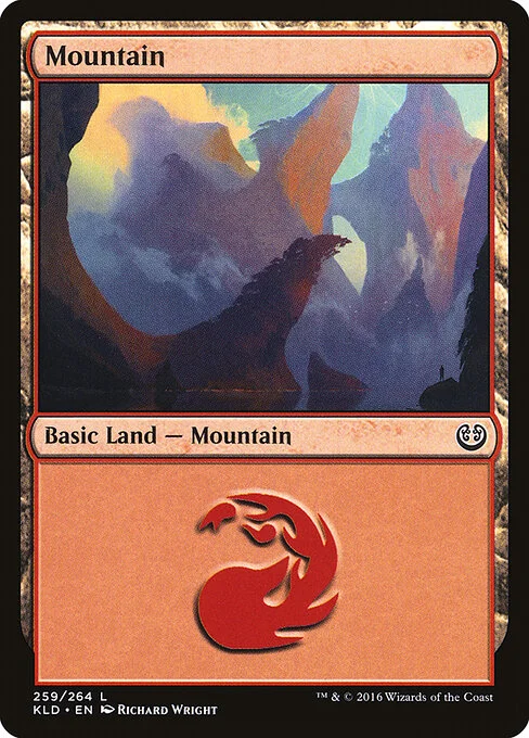 Mountain, carta Magic di tipo Basic Land — Mountain illustrata da Richard Wright