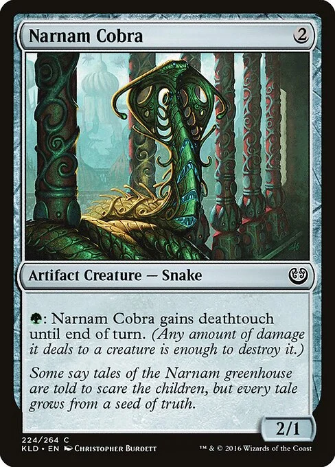 Narnam Cobra, carta Magic di tipo Artifact Creature — Snake illustrata da Christopher Burdett